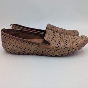 Spring Step Freida Leather driving Moccasins Flats 8.5 Brown preppy clean